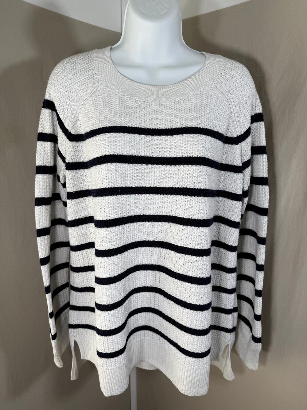 Old Navy Stitchy Striped Knit Pullover Sweater L
